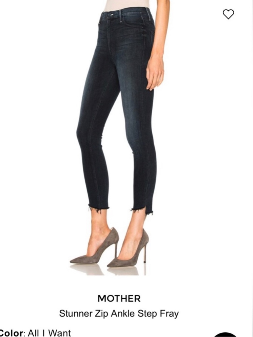 Mother Stunner Zip Ankle Step Fray Hem Jean All I Want Sz 29